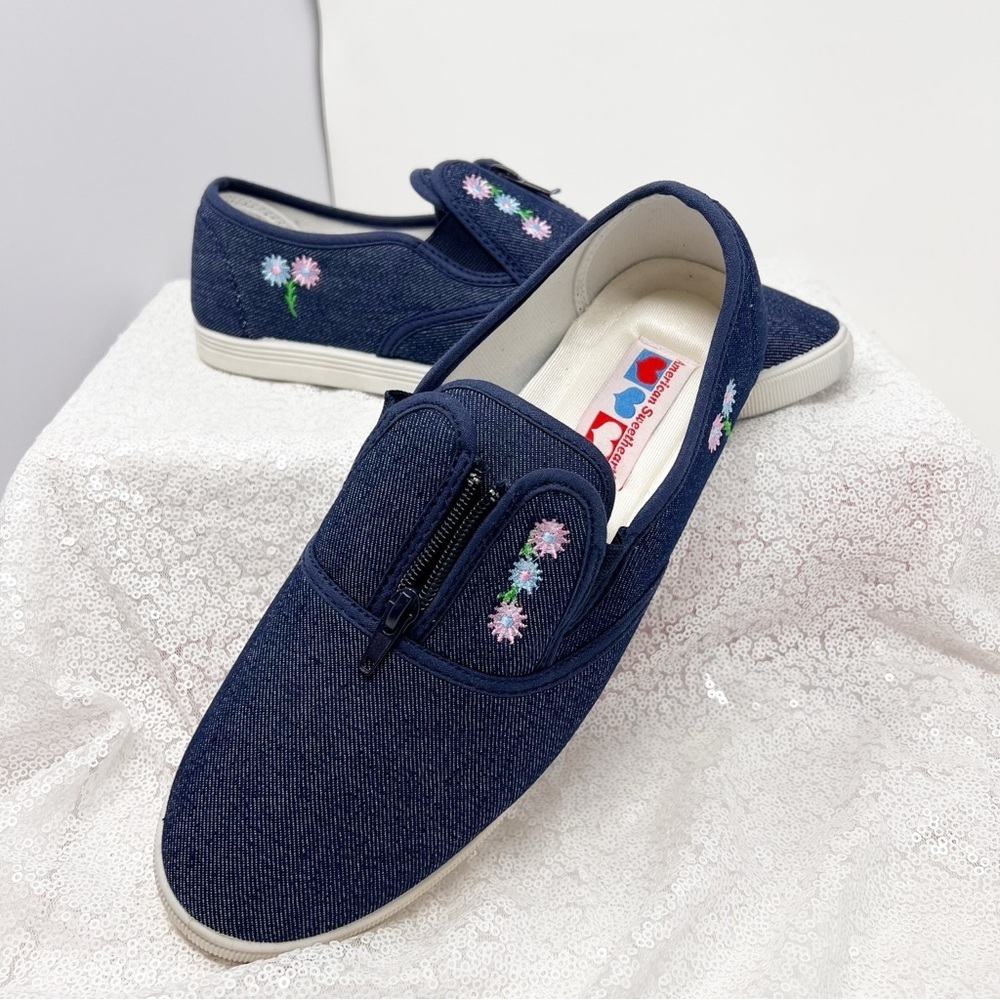 American sweetheart comfortable and casual blue denim shoes women’s size 10W